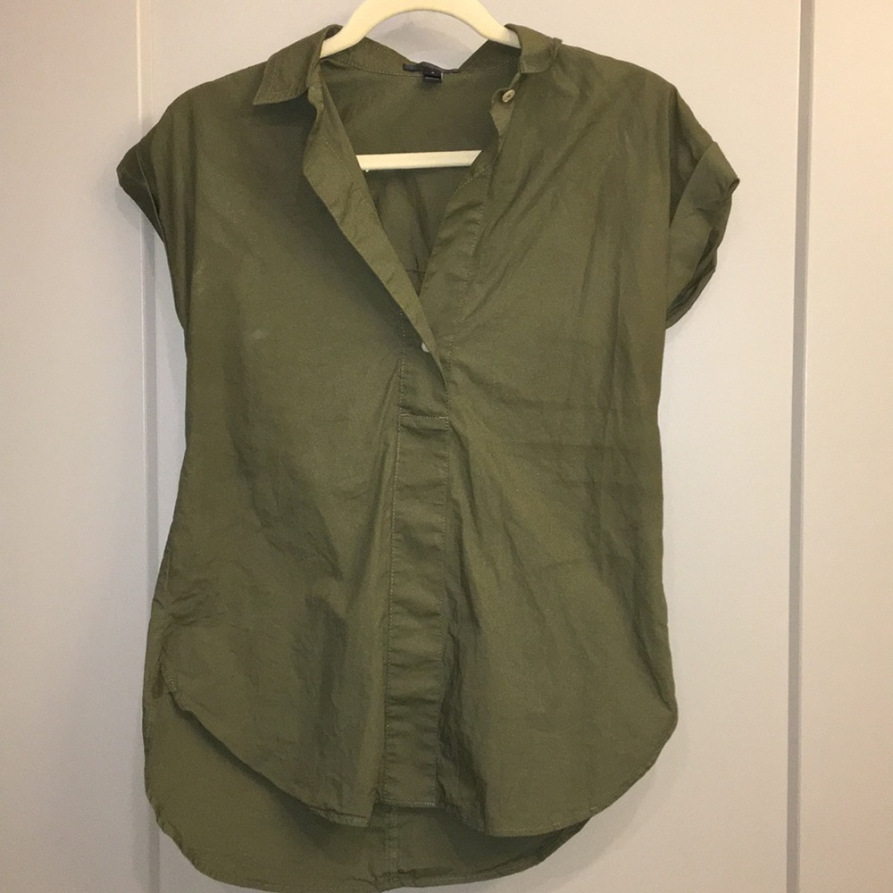 Army green J crew collared shirt